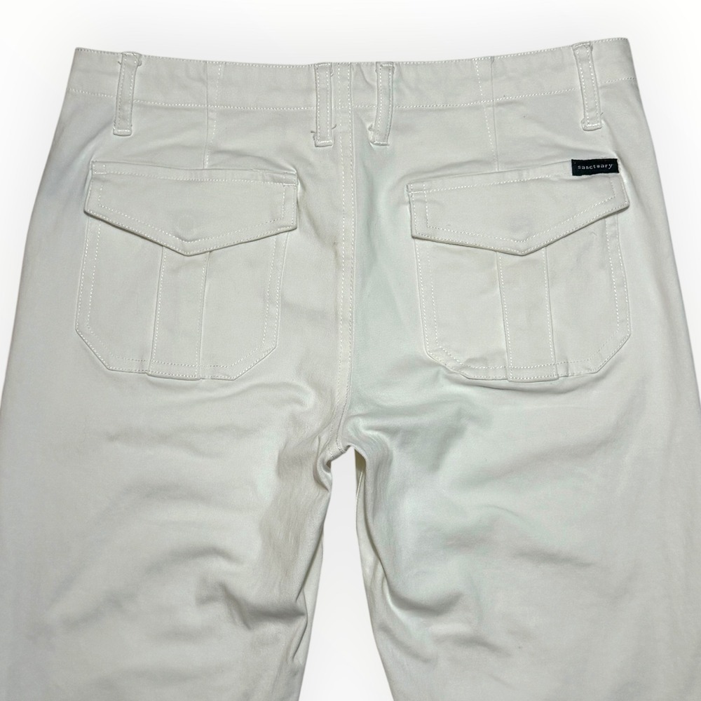Sanctuary Clothing Women 28 White Utility Cargo Straight Leg Pants Patch Pockets